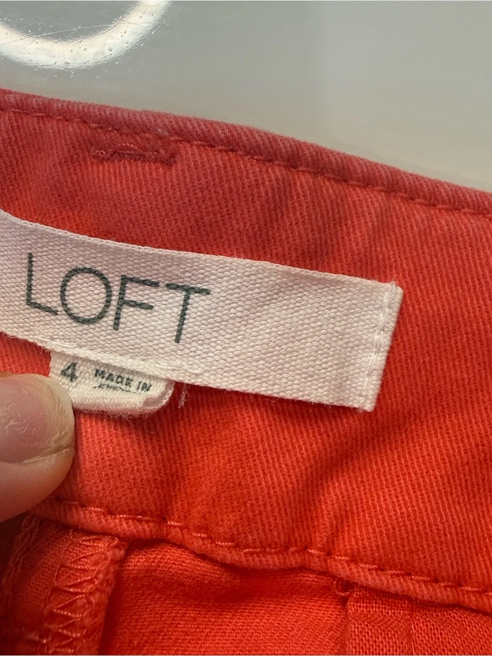 LOFT Coral The Monroe 4” Short Cotton Blend Bermuda Shorts Womens Size 4